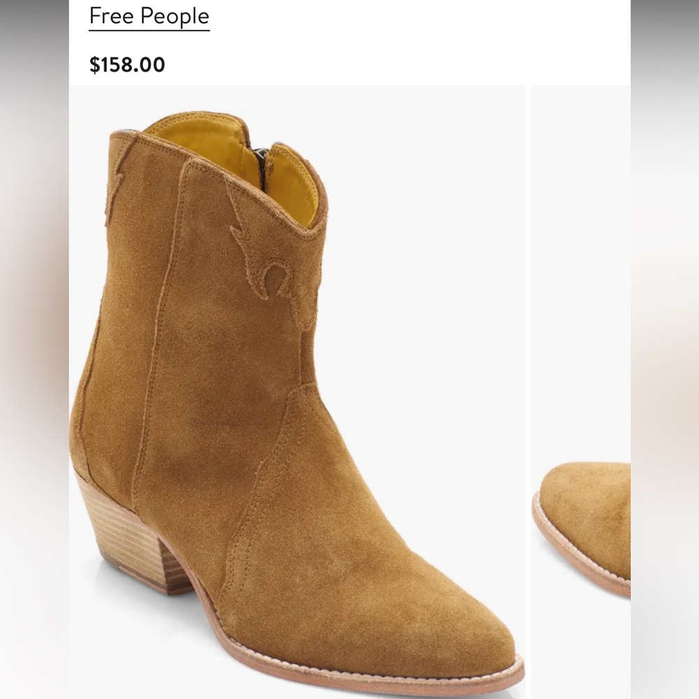 Free people new frontier western bootie suede size 36